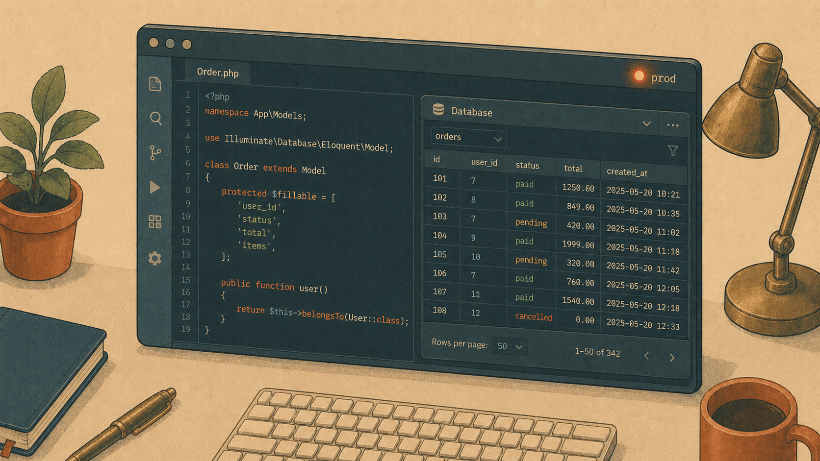The database is right there — a warm look at e 0.8.0