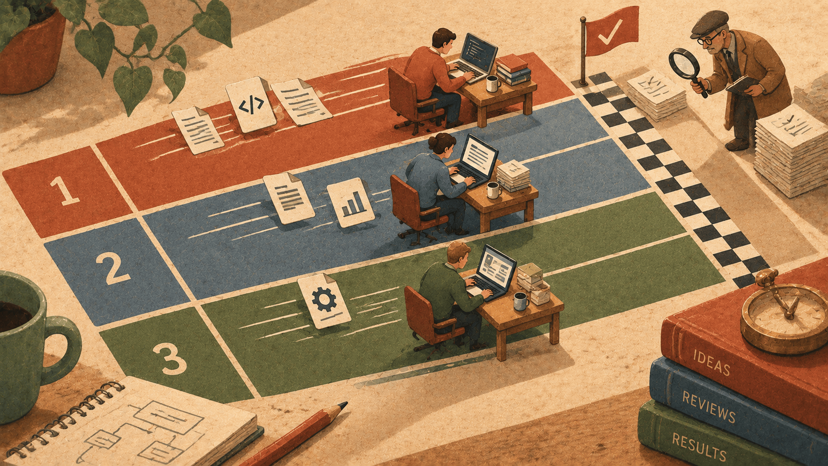 Workspace 0.3.0: let the agents compete, then let them check each other